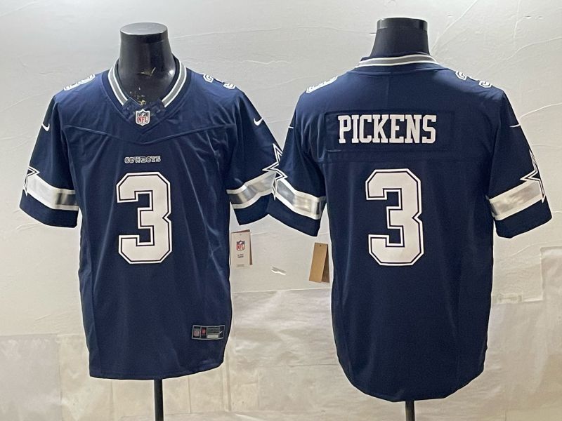 Men 2026 Dallas Cowboys #3 Pickens blue Limited Nike NFL Jersey style 02
